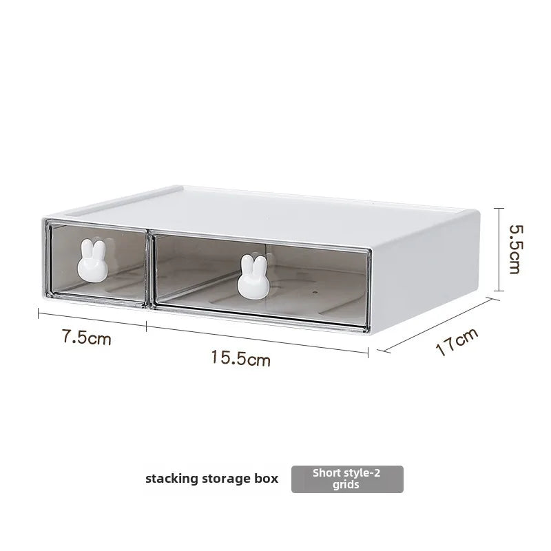 Dopamine Desktop Overlay Storage Cabinet Drawer Student Desk Stationery Storage Box Rubber Belt Hairpin Jewelry Fit Box