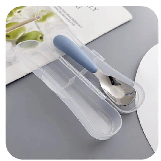 casual solid color stainless steel spoon 1 set