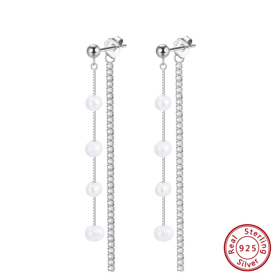 1 Pair Elegant Geometric Color Block Irregular Polishing Plating Baroque Pearls Freshwater Pearl Drop Earrings