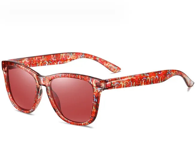 simple style flower tac square full frame men's sunglasses