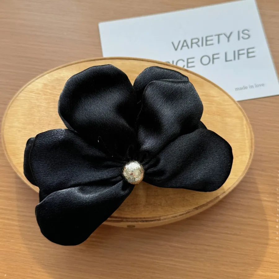 Elegant Satin Hair Claw Clip Petal Shaped Half Updo Glowing 3D Design New Style Women's Fairy Tale Hair Accessories