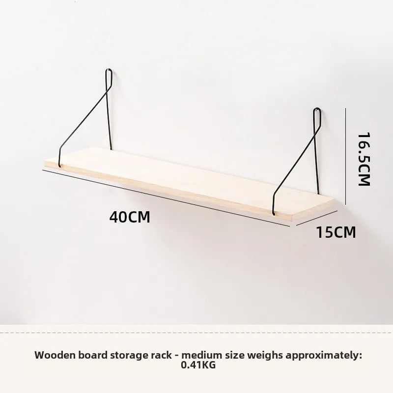 Nordic simple wooden wall storage rack household decorative organizing rack living room bedroom partition storage rack