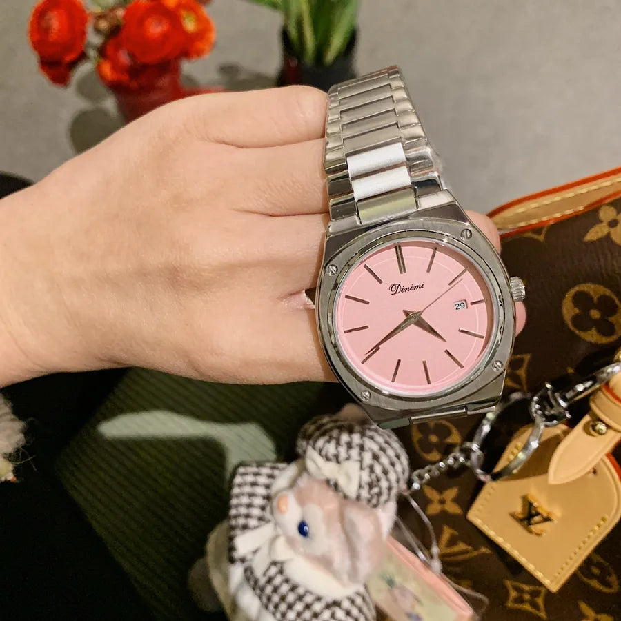 Simple Style Color Block Single Folding Buckle Quartz Watch Women's Watches