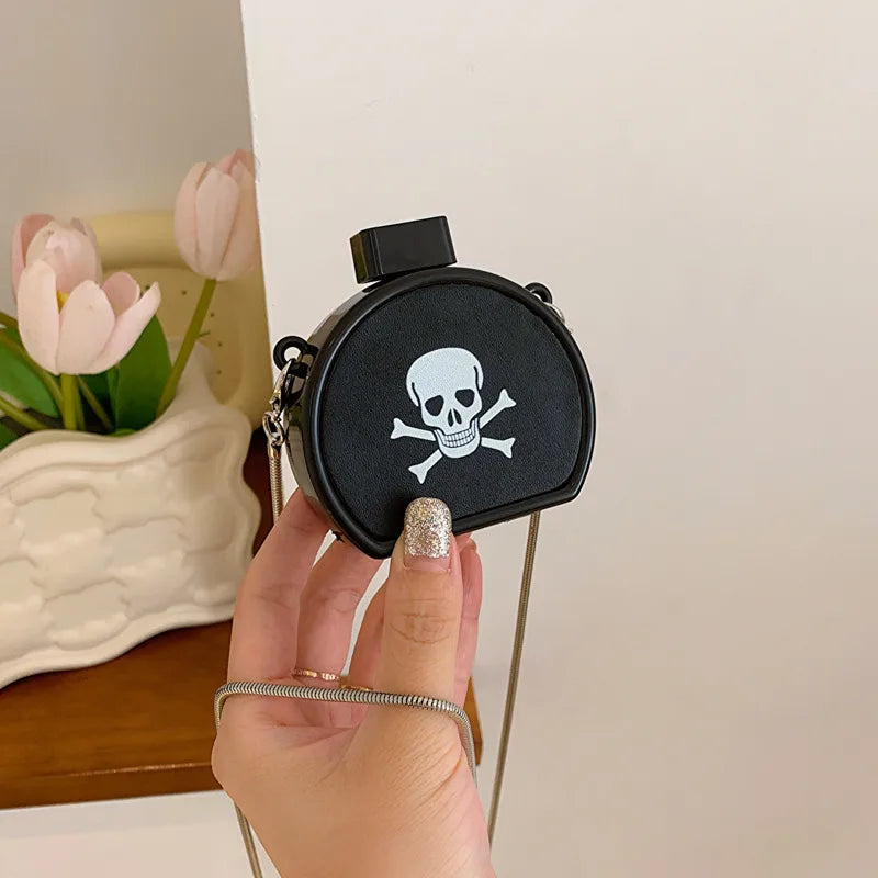 Mini Halloween Ghost Cartoon Shoulder Bag Women's Crossbody Bag Shell Shape PVC Lock Buckle Closure Fashion Print Chain
