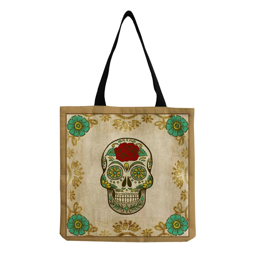 Unisex Casual Punk Skull Shopping bags