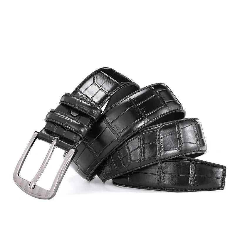 Men's pin buckle belt business casual crocodile PU belt stall gift manufacturers spot wholesale