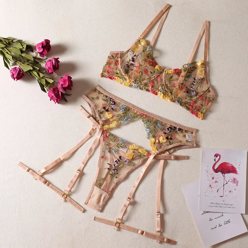 flower lace bras sexy thong sexy lingerie