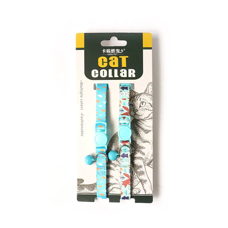 simple printed adjustable cute dog pet collar set