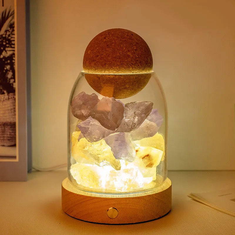 Chinoiserie Retro Geometric Crystal Ornaments Aromatherapy Small Night Lamp Lighting Accessories