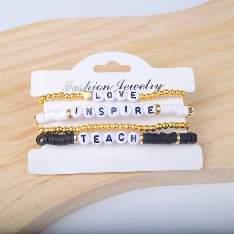 Sweet Letter soft clay Wholesale Bracelets