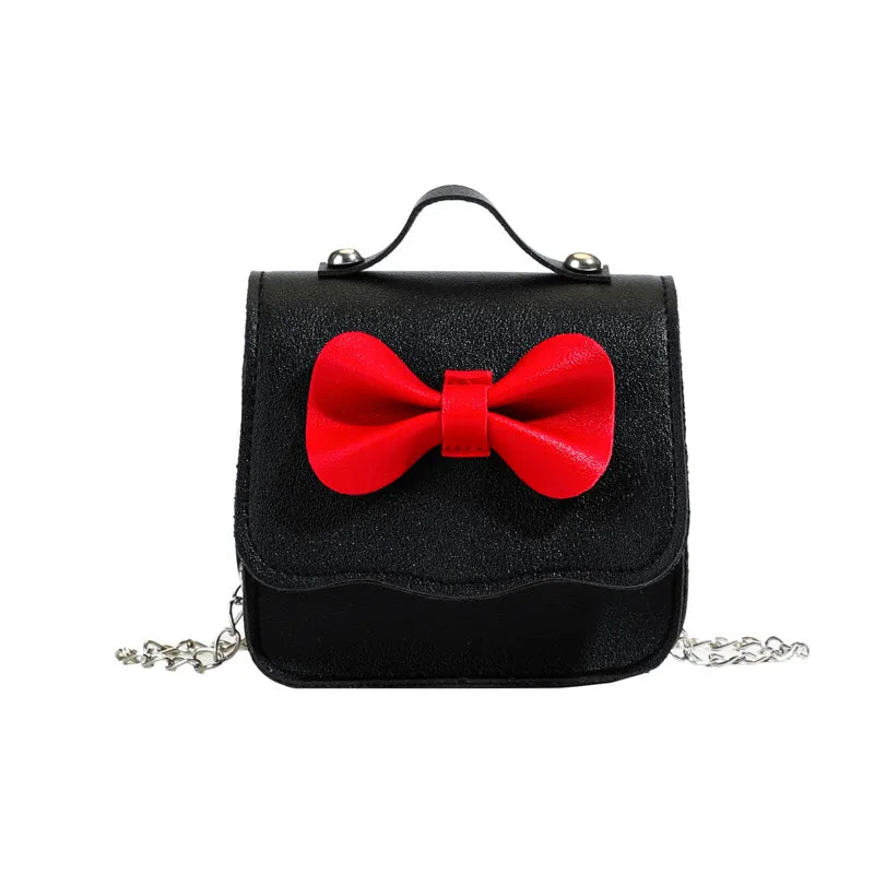 Children's Bags New Wave Pattern Bow Girls' Single-Shoulder Bag Fashion Baby Chain Messenger Bag Coin Purse