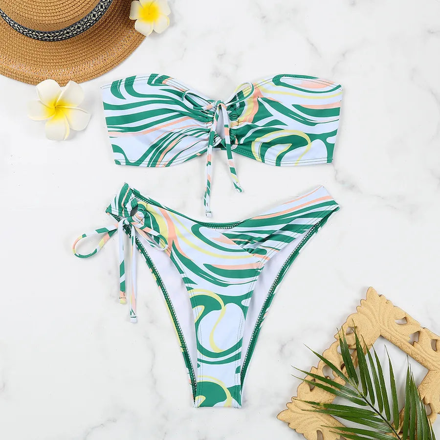 Women's Ditsy Floral 2 Pieces Set Bikinis Swimwear
