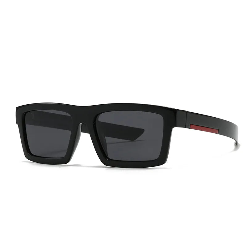 Modern Style Classic Style Solid Color PC Polarized Light Tinted Lenses Square Full Frame Men's Sunglasses