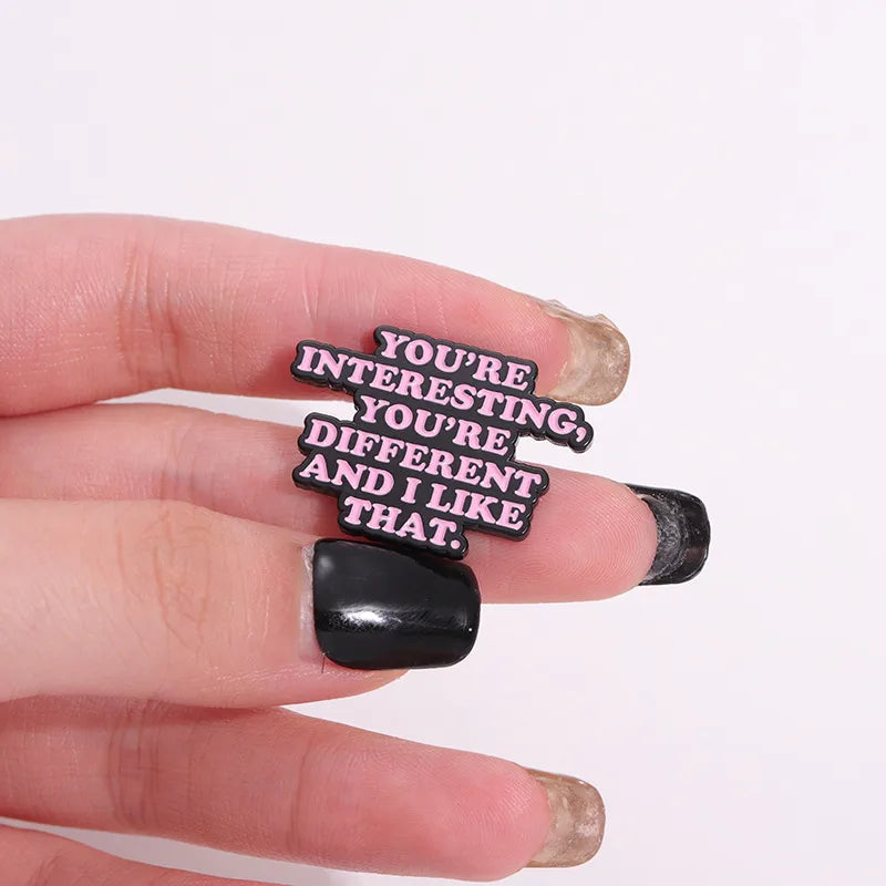 Motivational Colorful Cartoon Letter Alloy Pin Badges Fashion Personalized Zinc Alloy Lapel Pins For Men And Women