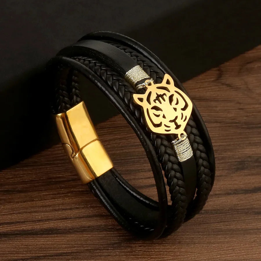 Vintage Style Tiger 304 Stainless Steel Bangle In Bulk