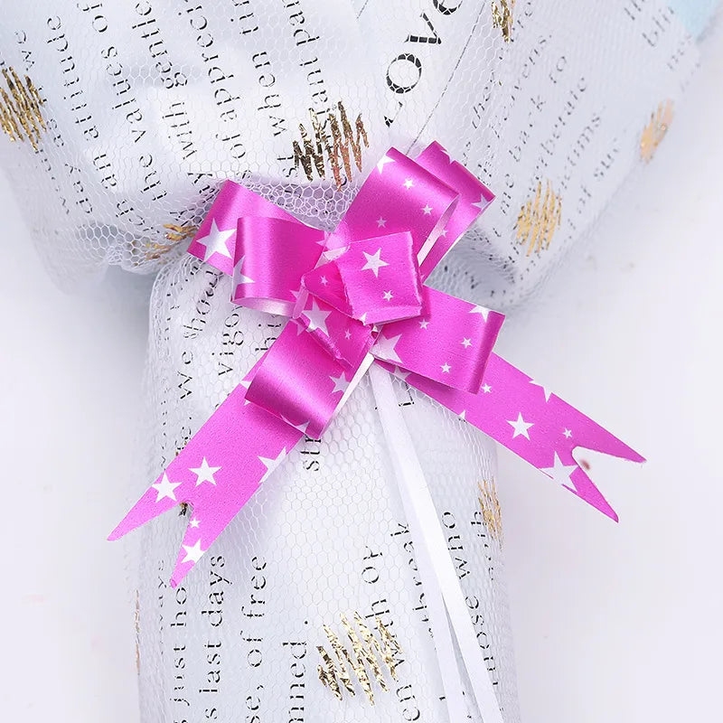 Free Shipping 15# Trumpeter Flower Christmas Holiday Decoration Gift Packaging PP Plastic Flower Bow Ribbon