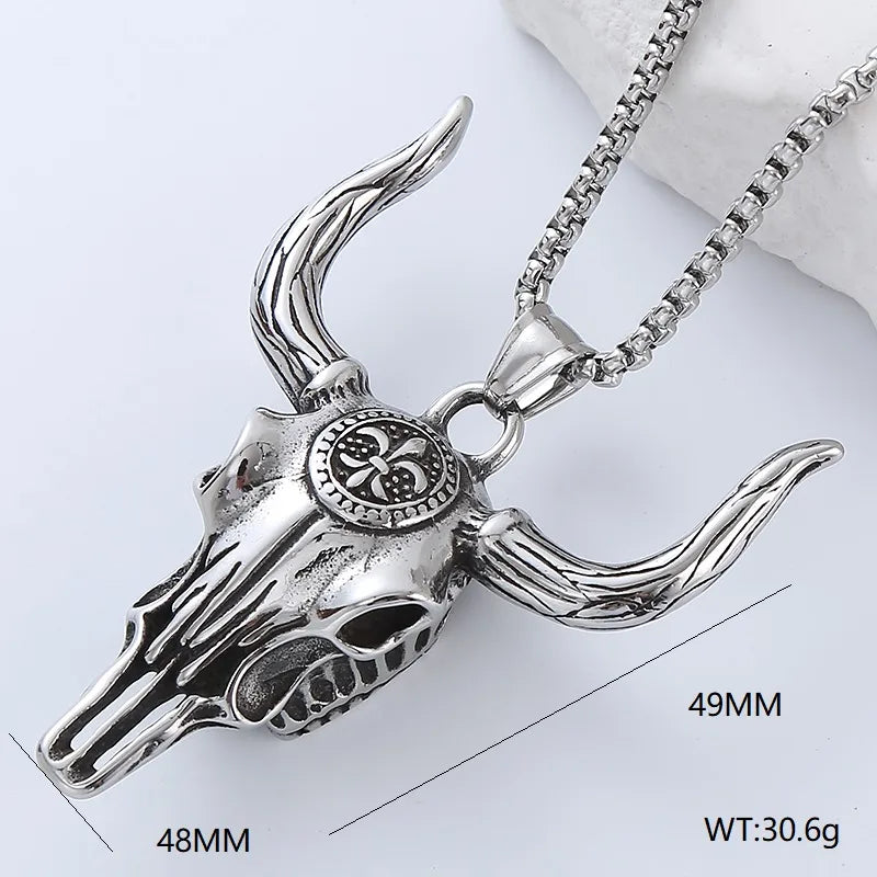 punk cross stainless steel men's pendant necklace