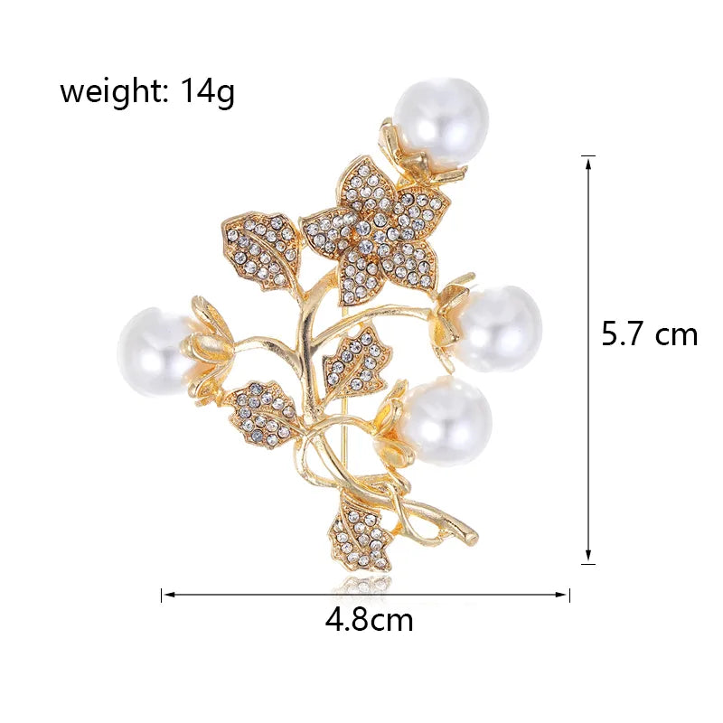 Fashionable Vintage Pearl Glazed Basket Brooch Pin Trendy Bouquet Brooch Pins Alloy Jewelry Accessory For Men And Women