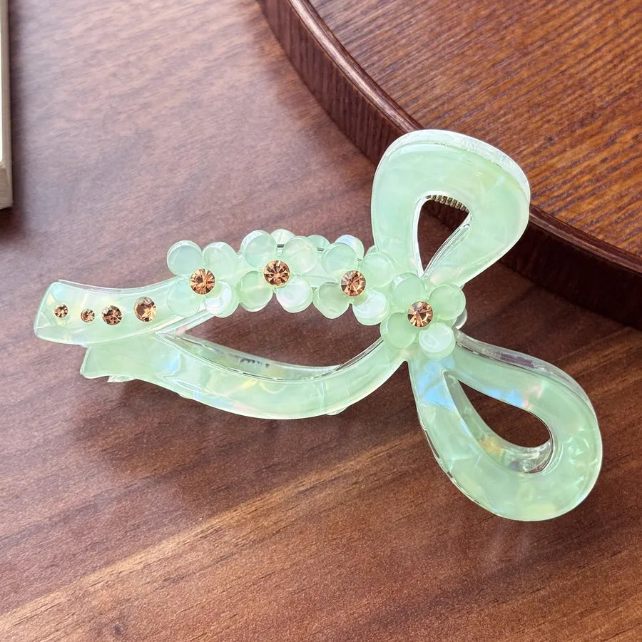 Elegant Large Butterfly Knot Diamond Embedded 3D Flower Hair Clip Luxury High Ponytail Hair Clip For Women Hair Accessories