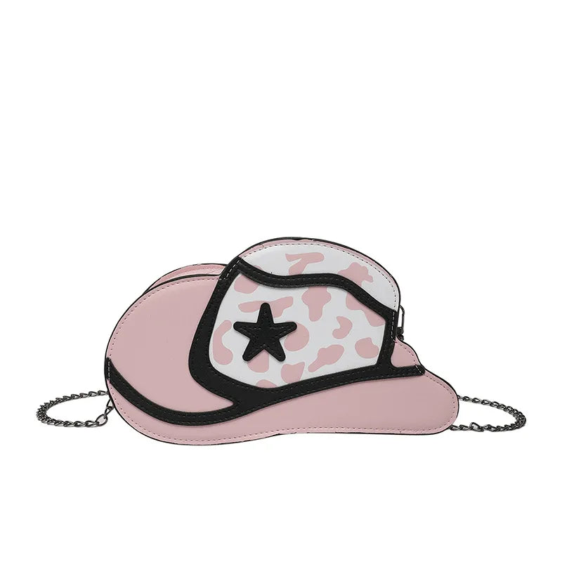 Fashionable Ladies' PU Leather Shoulder Bag Versatile Hat Shape Crossbody Bag Stylish Print Elements Round Ball Shaped Bag