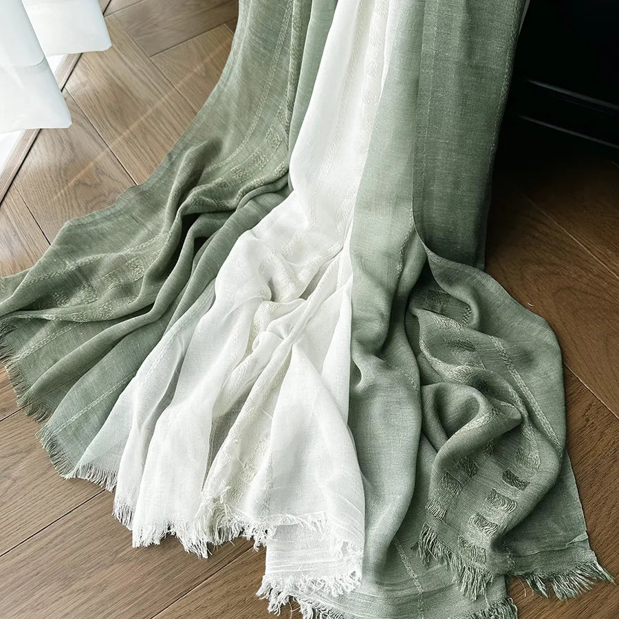 women's elegant gradient color cotton scarves & gloves