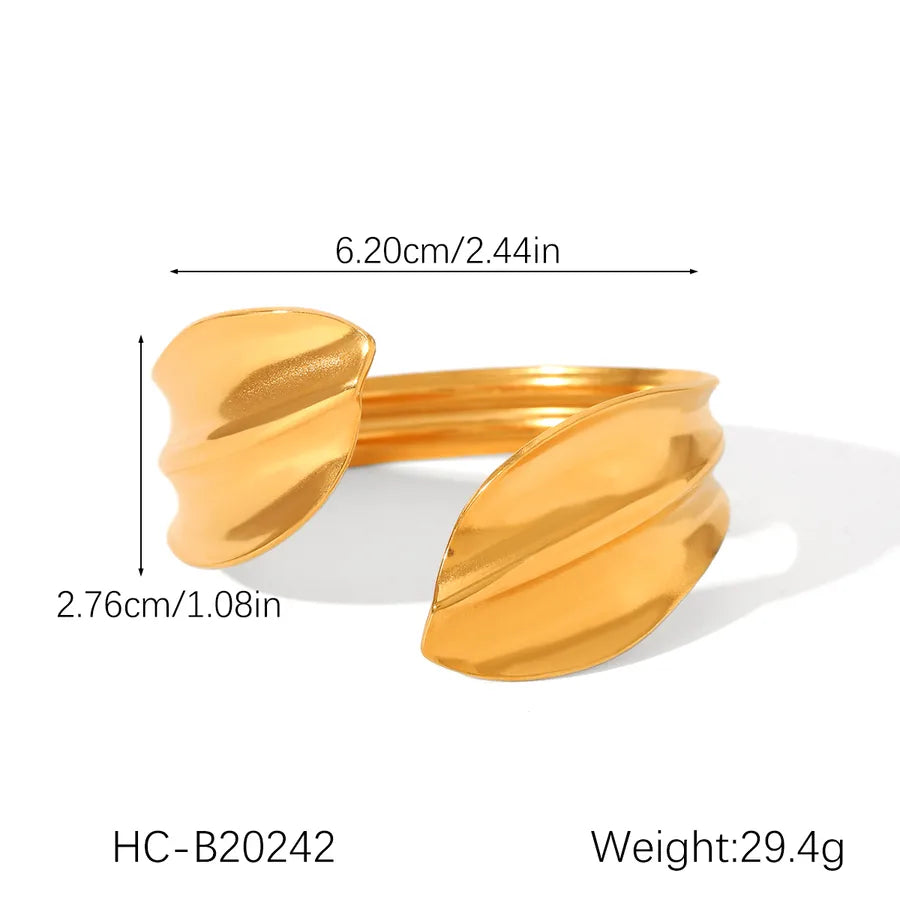 Casual Simple Style Solid Color 304 Stainless Steel 18K Gold Plated Bangle In Bulk