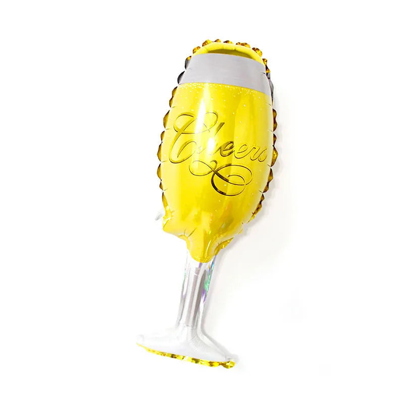 cute exaggerated romantic beer wine glass wine bottle aluminum film party birthday festival balloons