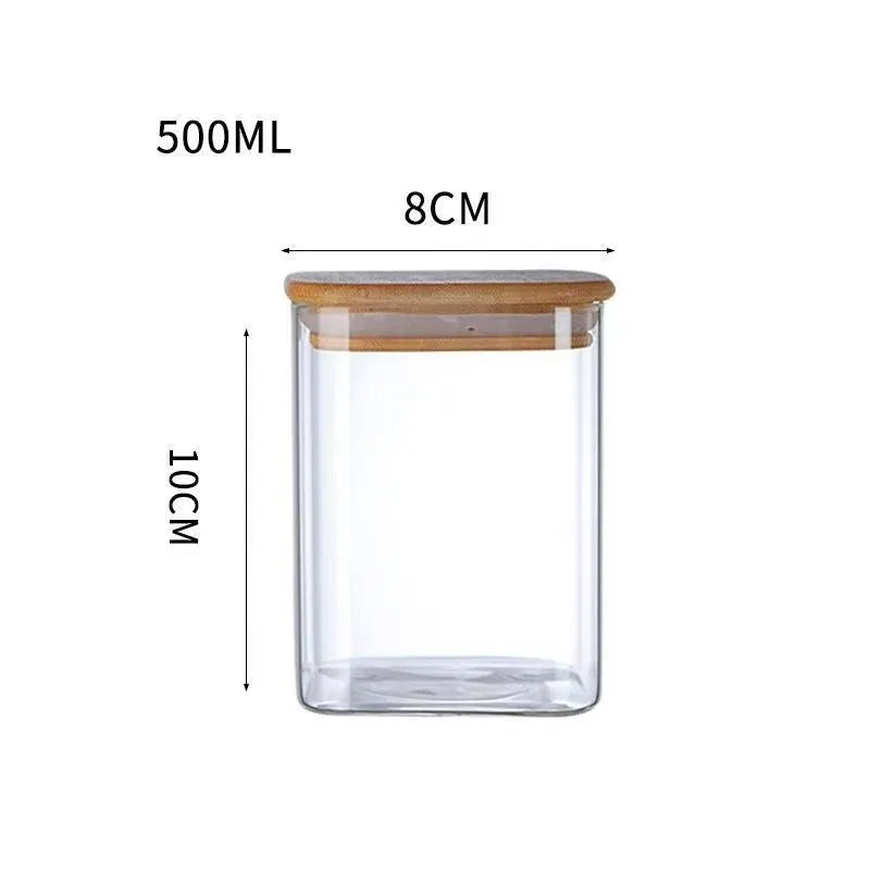 Simple Style Solid Color Glass Storage Container Box