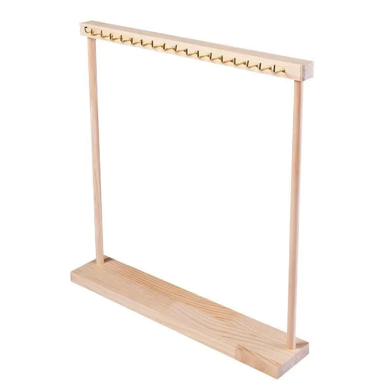 Large Size Solid Wood Necklace Display Stand Sweater Chain Hook Bracelet Jewelry Hanging Rack Elegant Novelty Design Wood Jewelry Holder