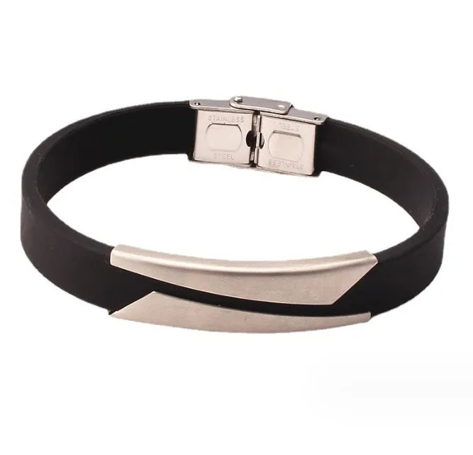 simple style round silica gel plating men's bracelets