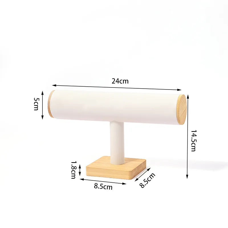 1 Piece Bamboo Wood Flannel Retro Classic Style Solid Color Jewelry Display