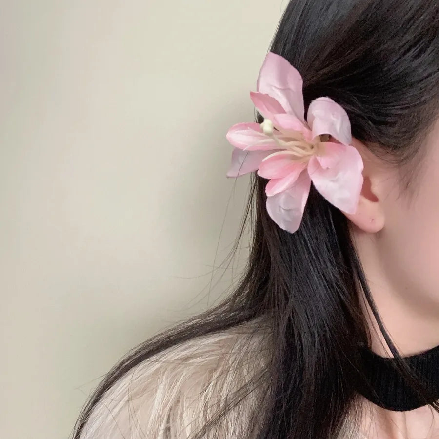 Super Fairy Artificial Flower Butterfly Flower Tassel Grip Female Sweet Style Unique and Exquisite Barrettes Ins All-Match Hair Accessories Fashion