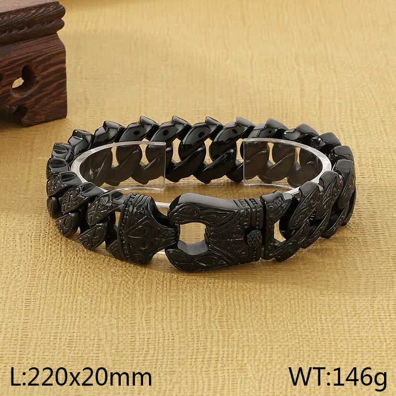 Hip-Hop Classic Style Geometric 304 Stainless Steel 18K Gold Plated Men's Bracelets