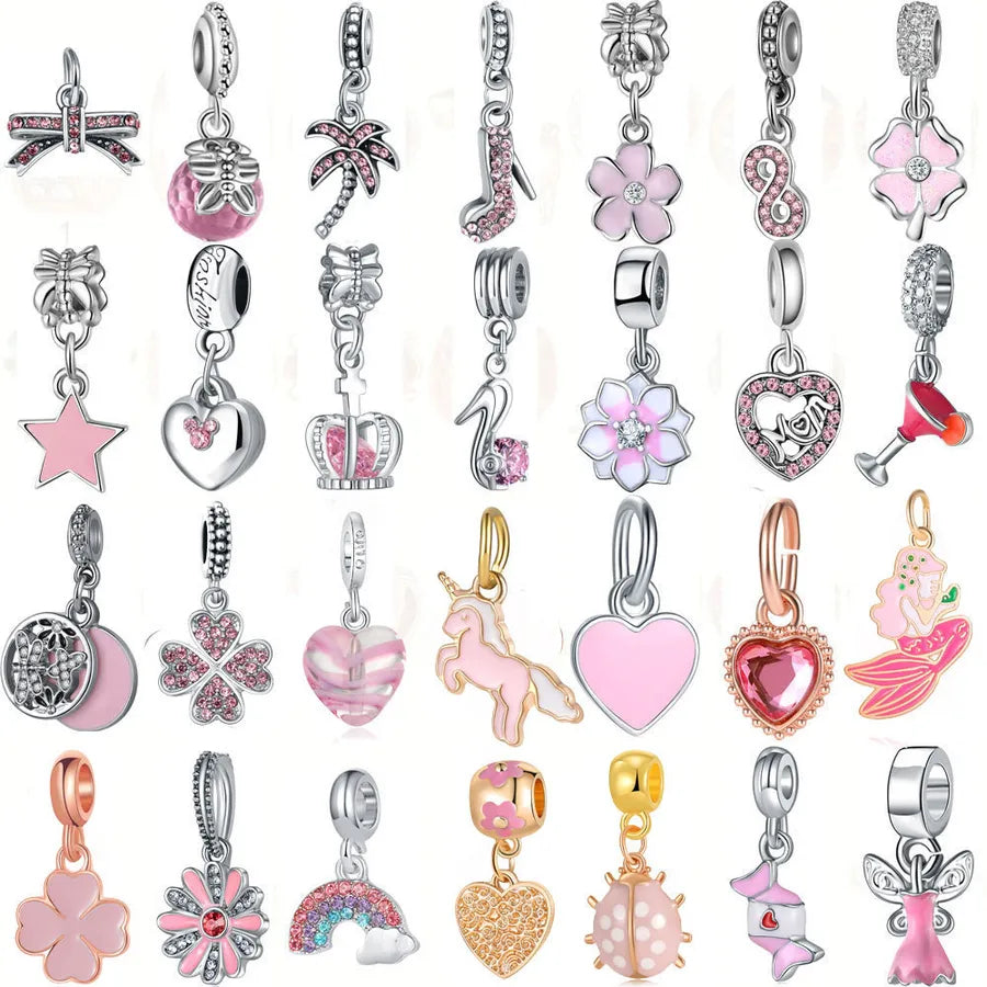 1 Piece Diameter 10mm Alloy Coconut Tree Heart Shape Bow Knot Pendant