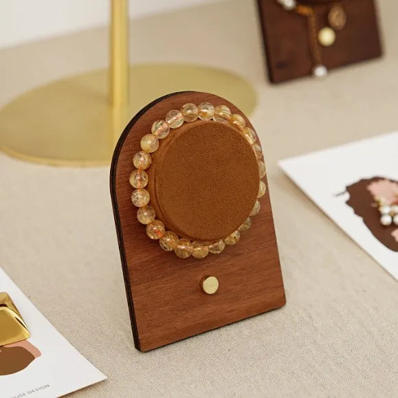 Adjustable Brown Jewelry Display Stand Necklace Bracelet Earring Storage Photography Props Ornament High-End Sensation Print