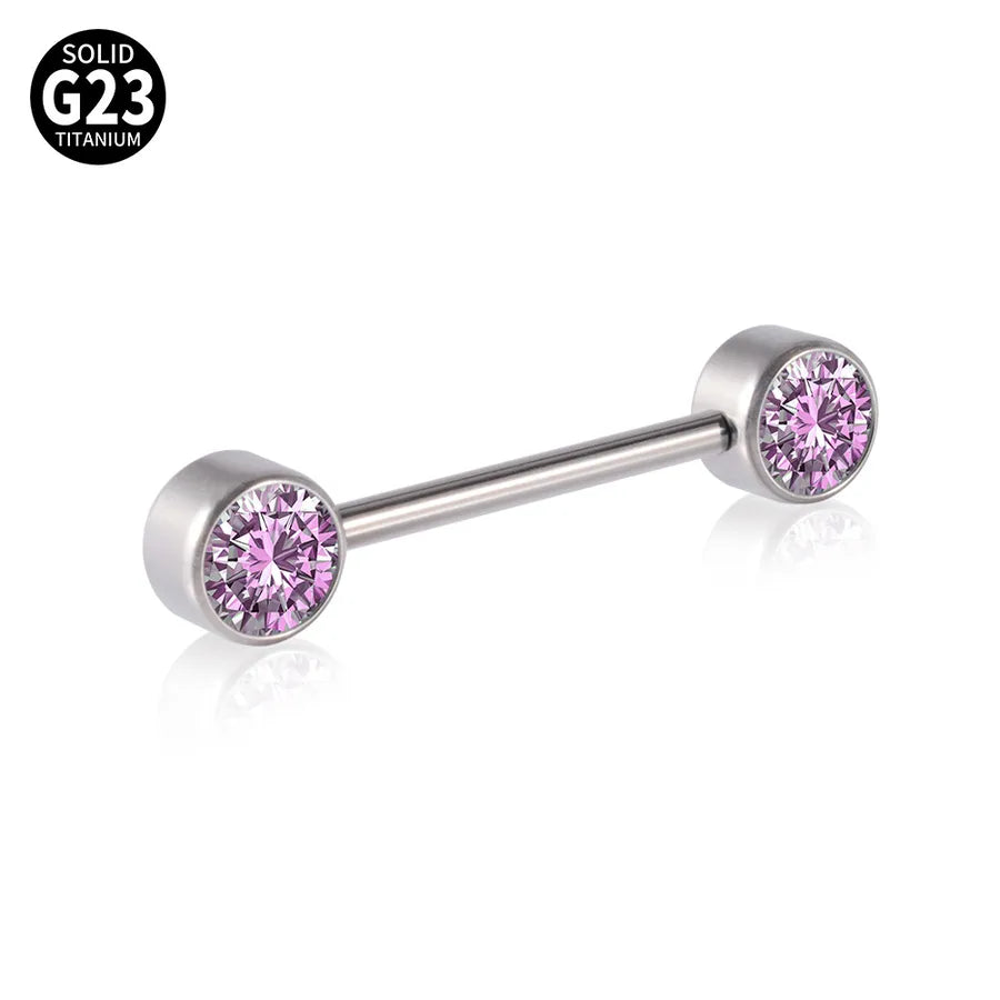 1 Piece Nipple Rings & Studs Casual Vacation Geometric G23 Titanium Inlay Opal Zircon