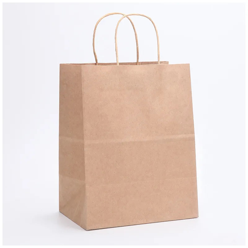 Hand-held paper bag spot Square bottom Kraft paper bag take-out packaging gift packaging bag color shopping bag
