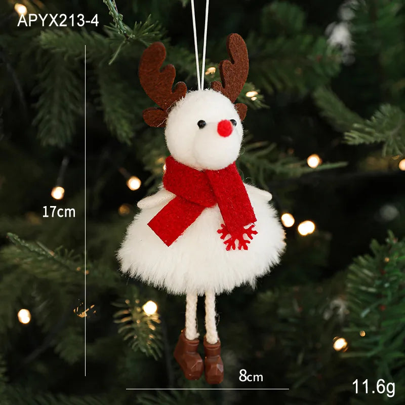 Bestselling Plush Christmas Decoration Red Snowman Christmas Tree Ornament Desktop Display Modern Artistic Festive Decor