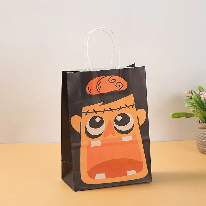 halloween cool style pumpkin spider web ghost kraft paper daily gift bags 1 piece