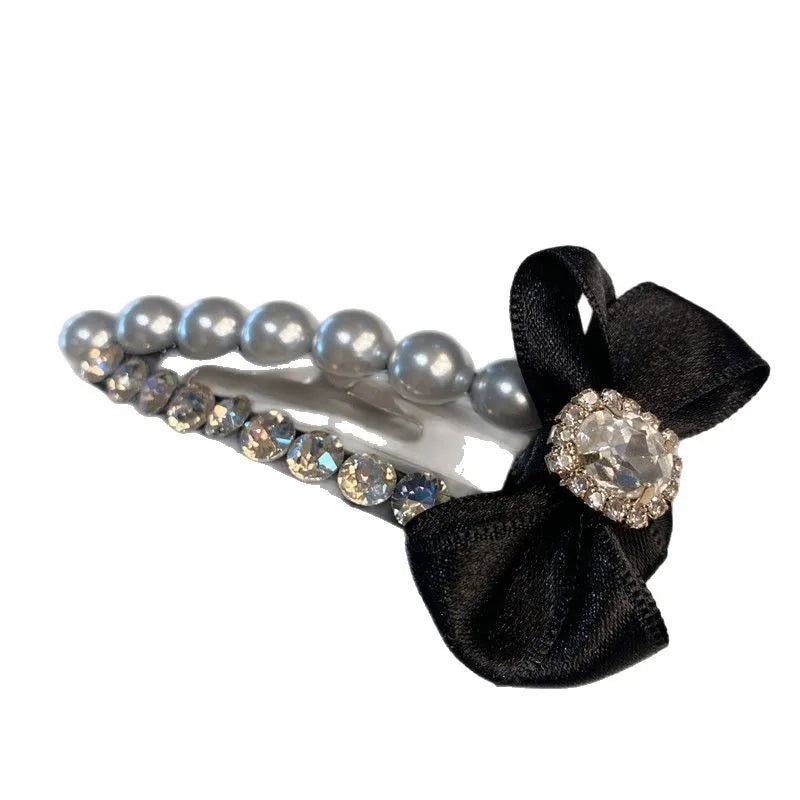 New Vintage Pearl Hair Clip Fresh Water Diamond Side BB Clip Large Back Of Head Simple Hair Accessories For Women