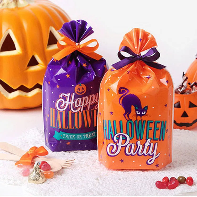 Halloween Funny Pumpkin letter Cat PE Party Gift Wrapping Supplies