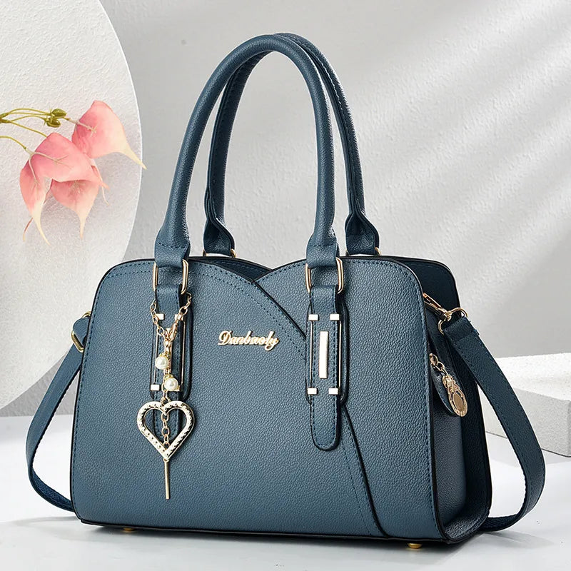 Women's Pu Leather Solid Color Elegant Classic Style Streetwear Square Zipper Shoulder Bag Handbag