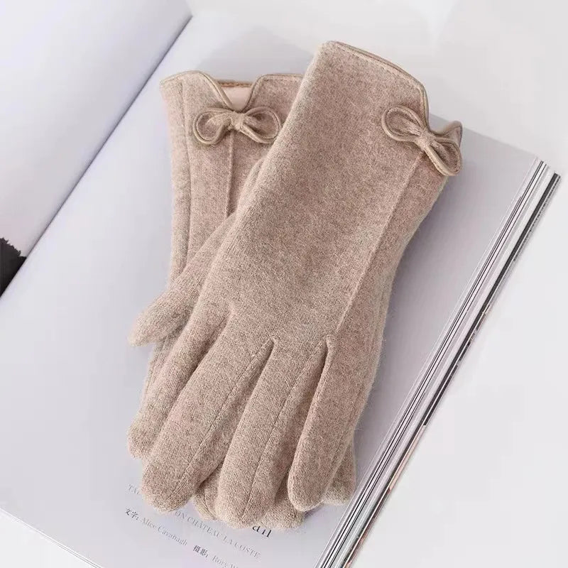 Women's Basic Lady Simple Style Bow Knot Gloves