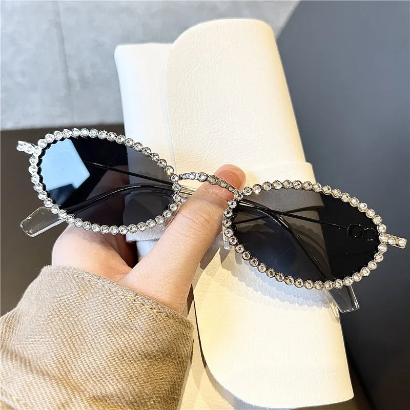 streetwear solid color pc round frame full frame women's sunglasses