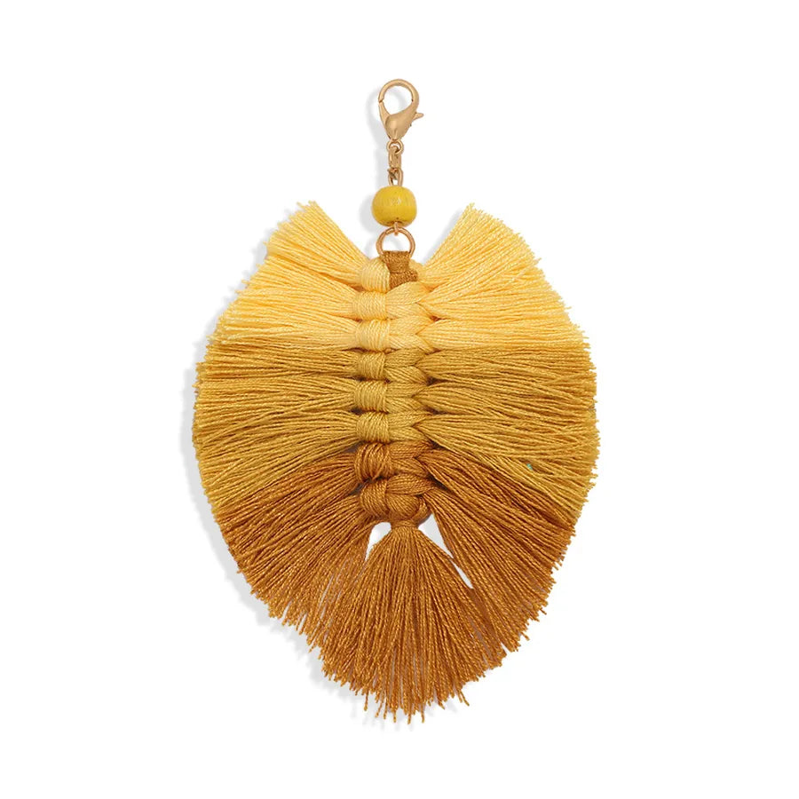 bohemian holiday style new handmade cord woven colorful tassel pendant key chain wholesale
