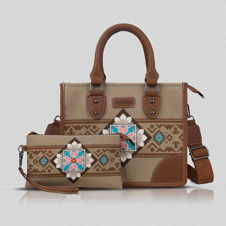 Women's Oxford Cloth Geometric Vintage Style Streetwear Square Zipper Square Bag