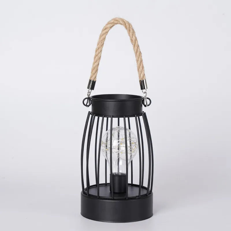 Lantern Night Light Iron Art Wine Bottle Decorative Light Girl Heart LED Decorative Lamp Abstract Pattern Wine Cup Decoration
