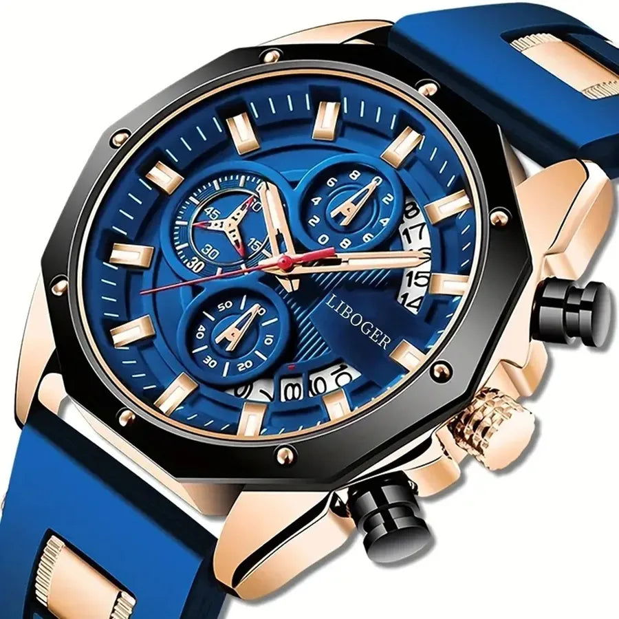 Men's quartz watches fashion silicone tape watches explosions multi-functional calendar fashion watches wholesale a generation of hair