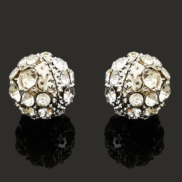 1 Pair Simple Style Geometric Inlay Titanium Steel Rhinestones Ear Cuffs