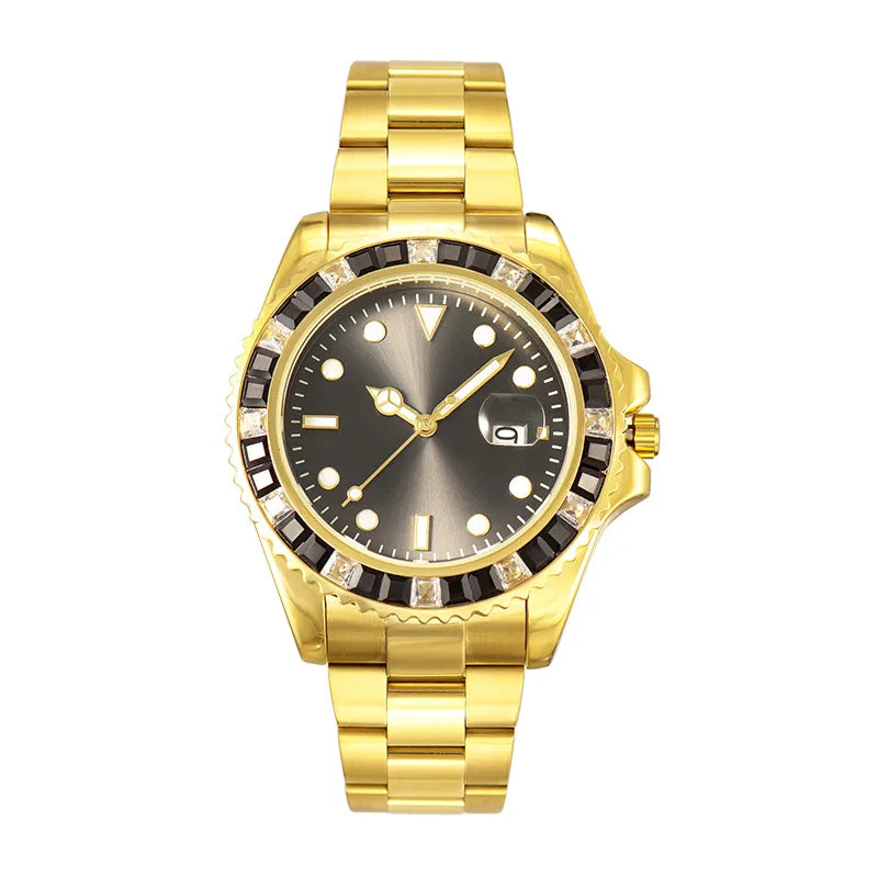 Business Solid Color Folding Buckle Quartz Watch Men's Watches